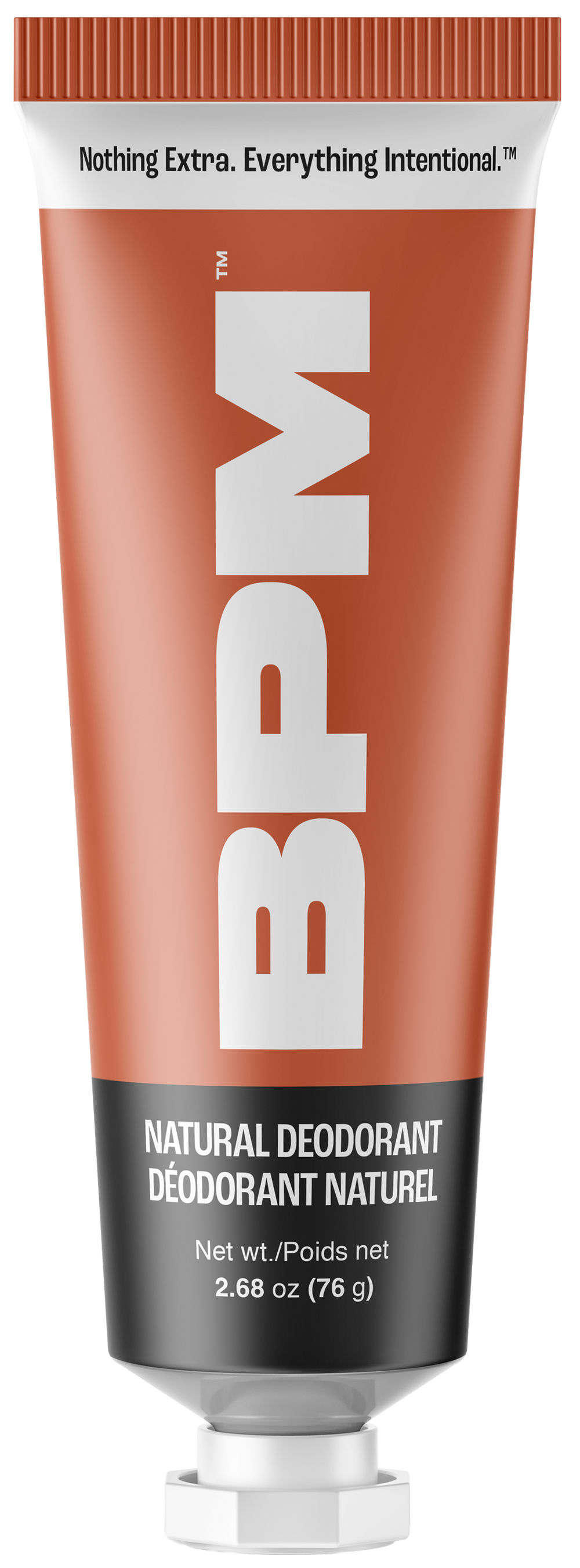BPM natural deodorant in metal tube