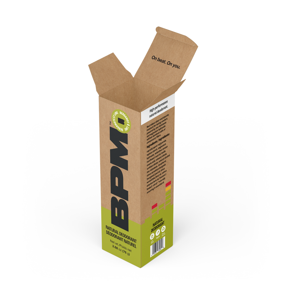 BPM Bergamot & Lime natural deodorant packaging